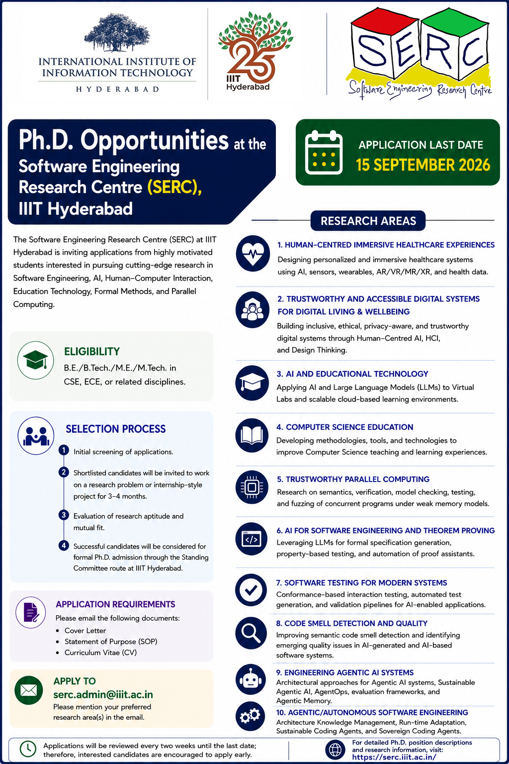 Ph.D. Opportunities at SERC, IIIT Hyderabad - Image 1